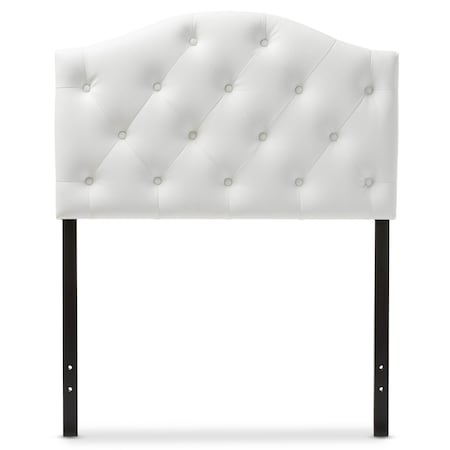 Baxton Studio Myra White Faux Leather Upholstered Button-Tufted Twin Size Headboard 125-6969